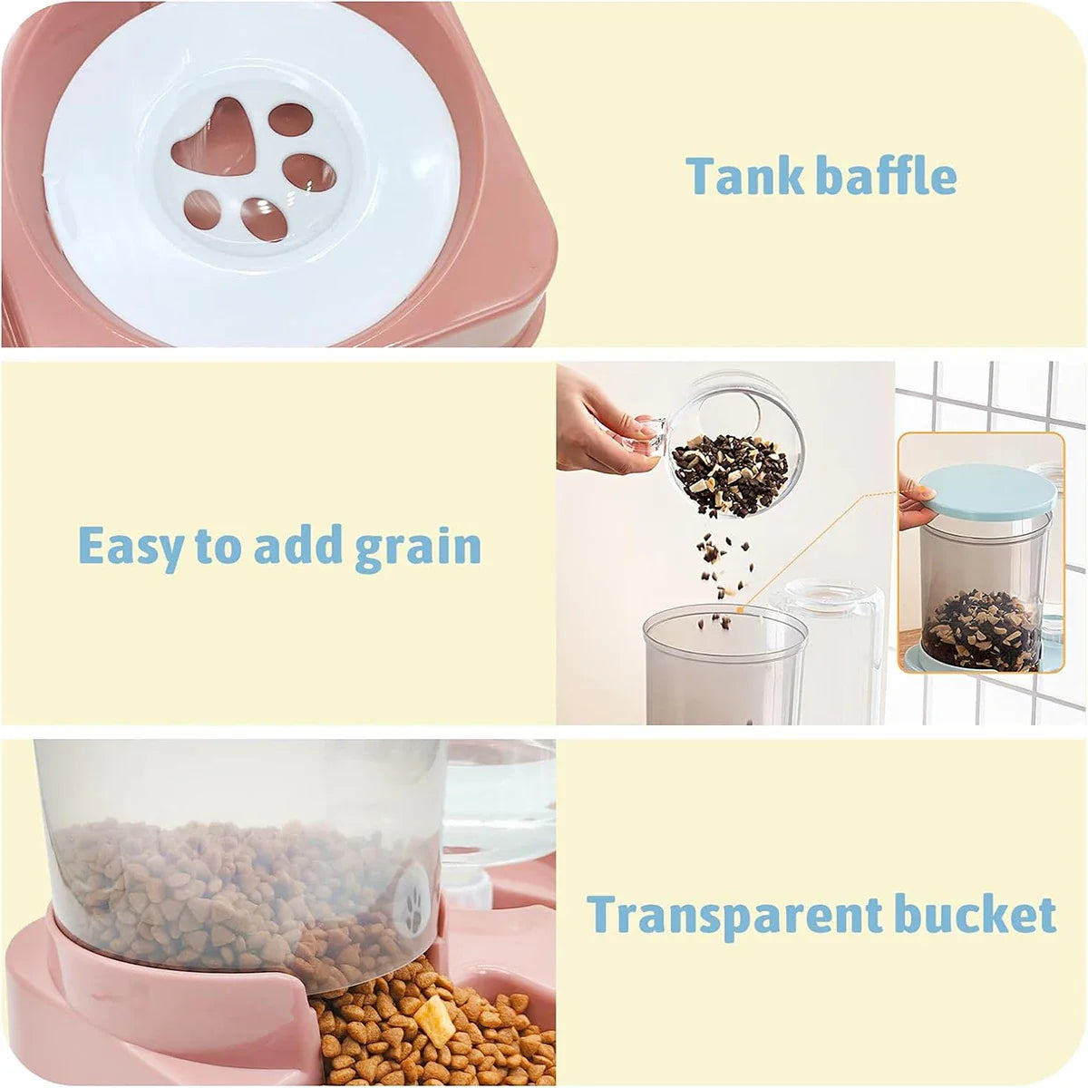 Kattenvoerstation FeloFlow Duo | 2-in-1 Automaat met Schuin Ontwerp | Gravitatie-Voederautomaat & Waterdispenser | Voor katten & kleine honden
