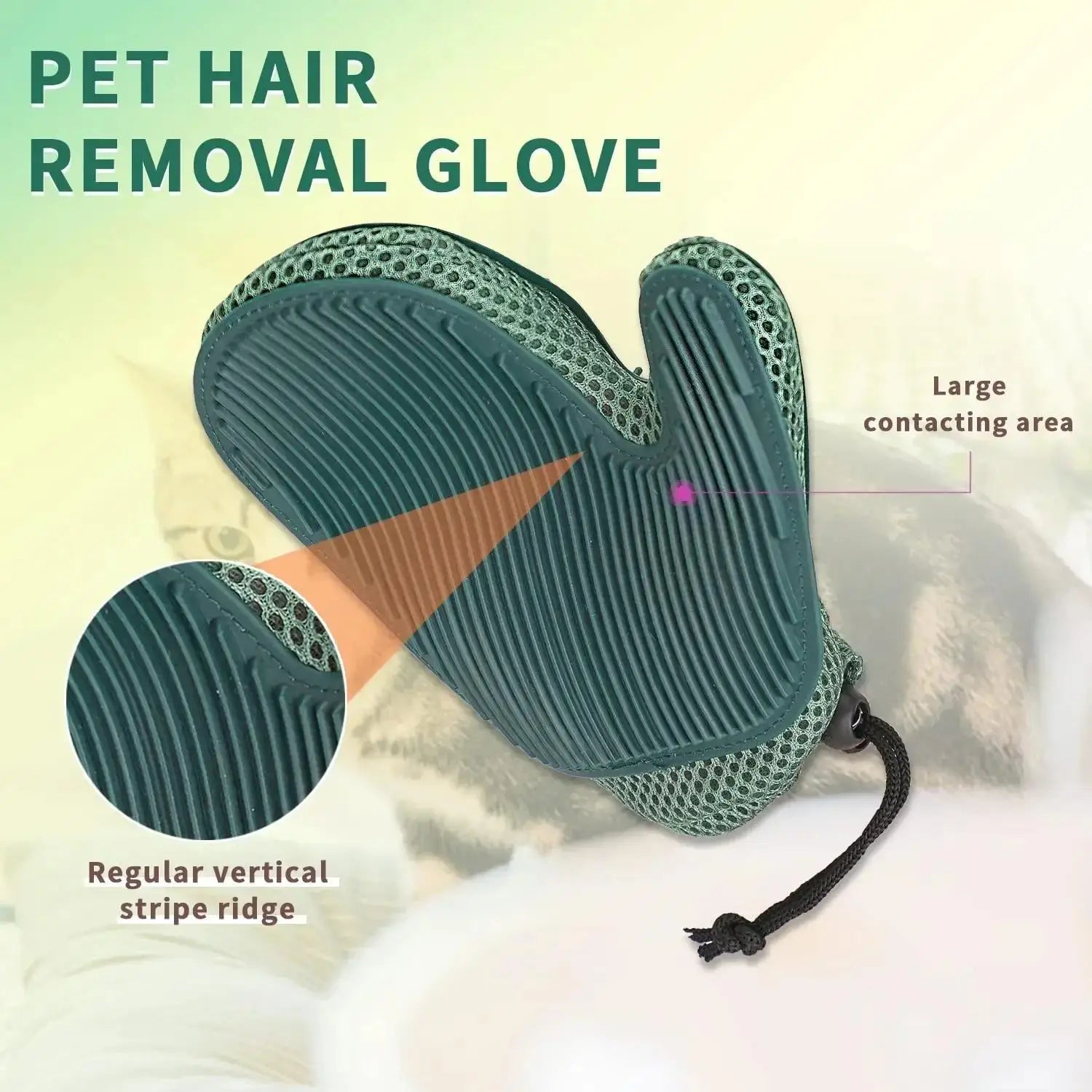 Pawrella 2-in-1 Huisdierhandschoen | Vachtverzorging & Haarverwijdering in één | Voor katten & honden | Siliconen nopjes | Wasbaar