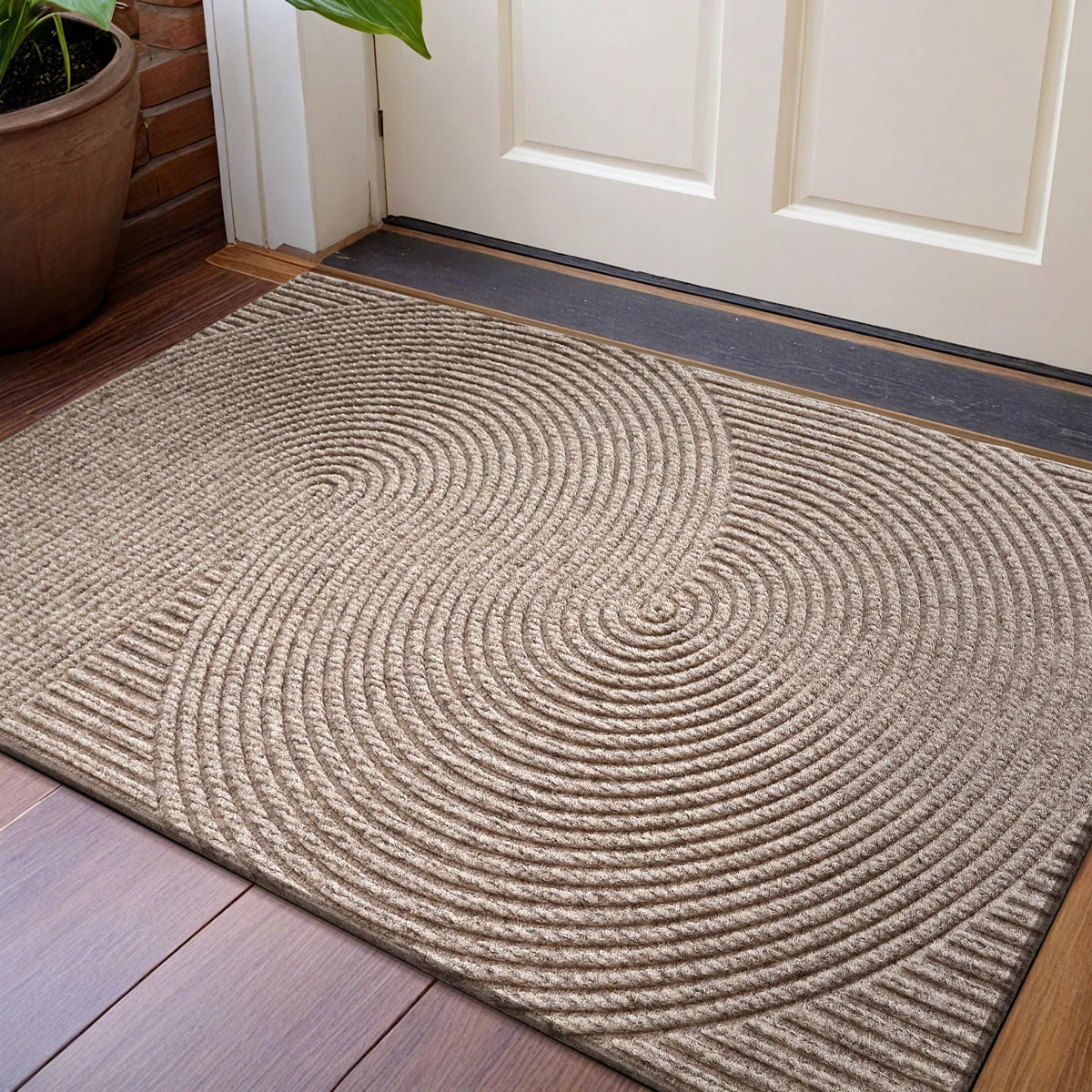 Nivara - 3D Groove Deurmat van Slijtvast Polyester met Antislip voor Binnen en Buiten