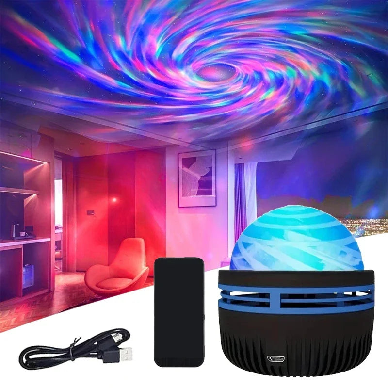 Polariva Noorderlichtprojector met Muzieksynchronisatie en Afstandsbediening voor RGB Sfeerverlichting