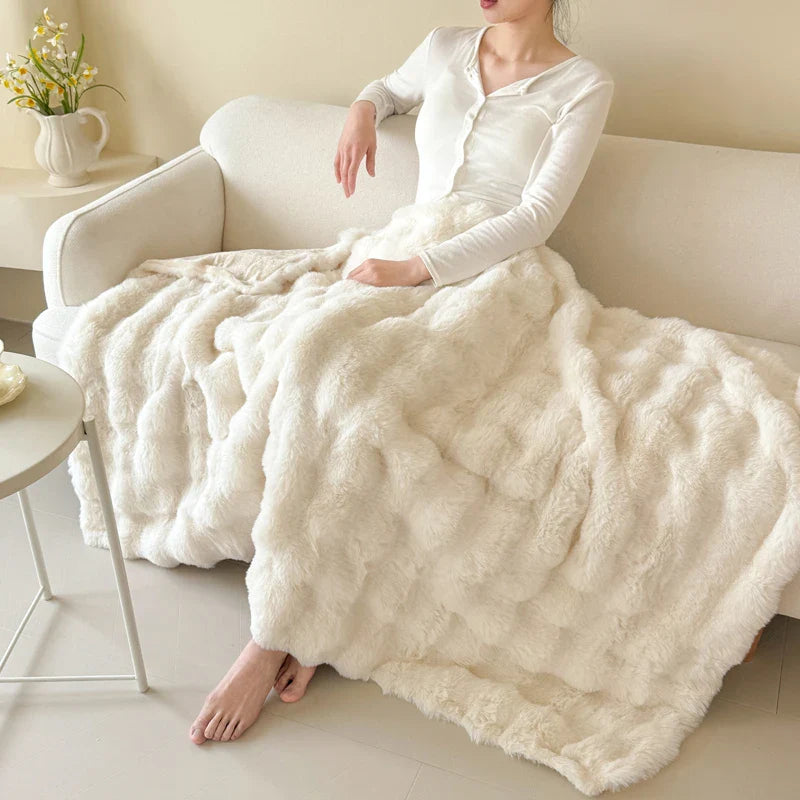 CosyLuxe Flauschdecke Dubbel Laags Extra Dikker Zacht Konijnenbont Imitat Onderhoudsvriendelijk