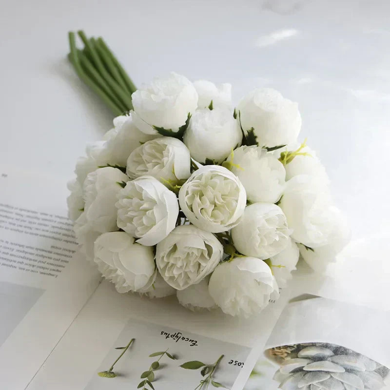 Liefdesverhaal Zijde Pioenroosboeket