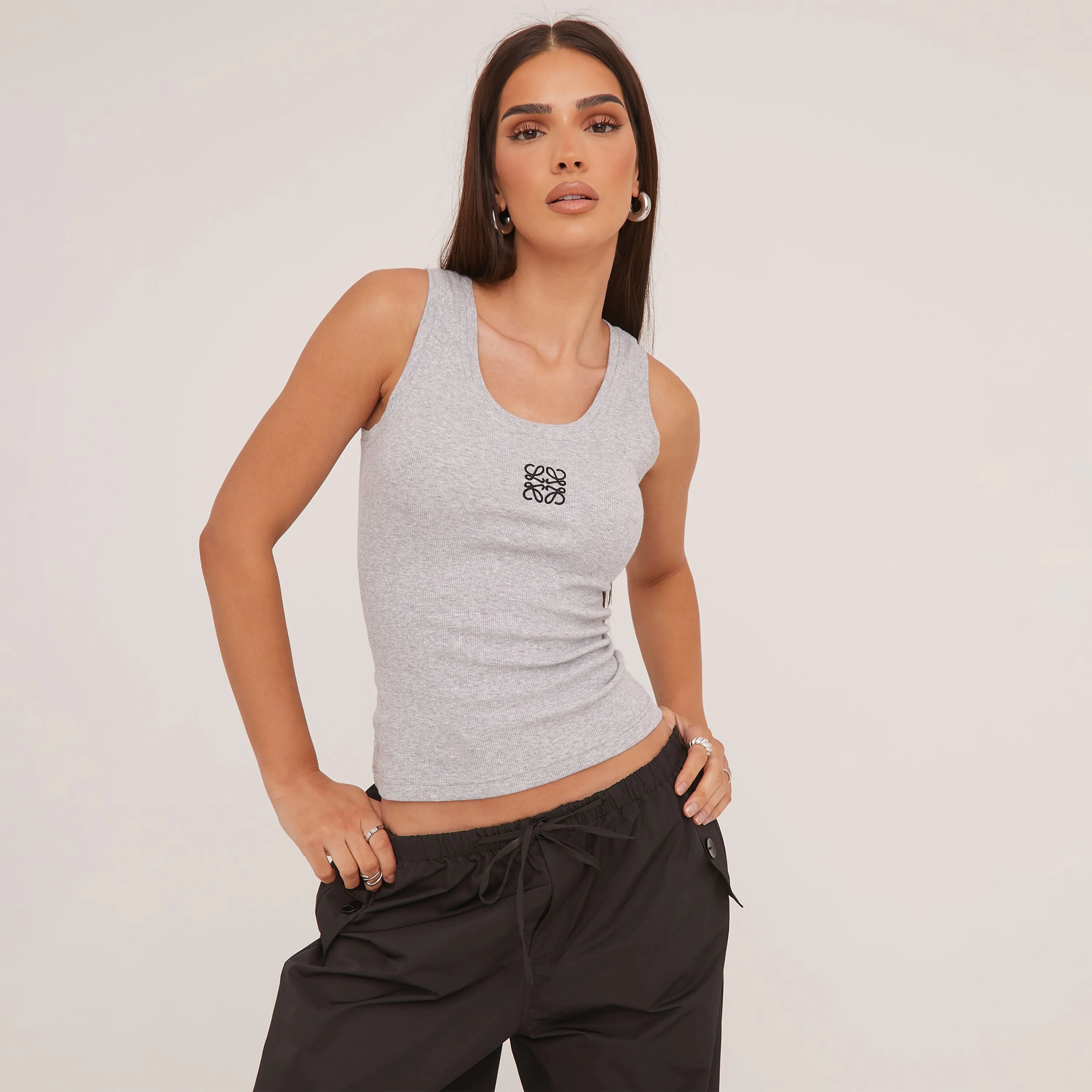 Tanktop Zijdeachtig Katoen Minimalistisch Design Zomer