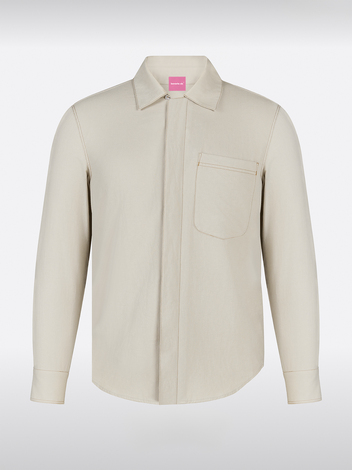 Beige Reverskragen Hemden