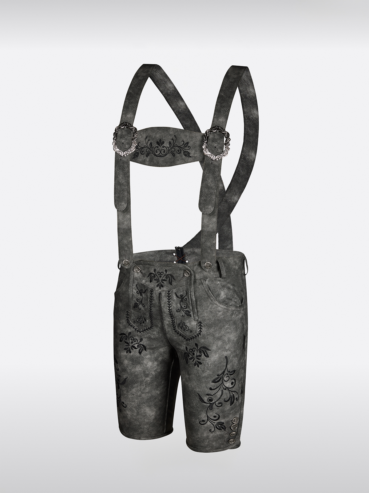 Grijze Knopen Lederhosen