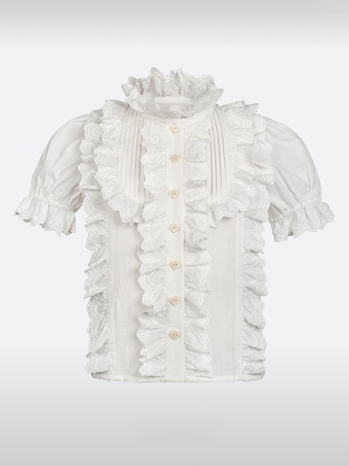 Kinder Witte Korte Mouw Dirndlblouse