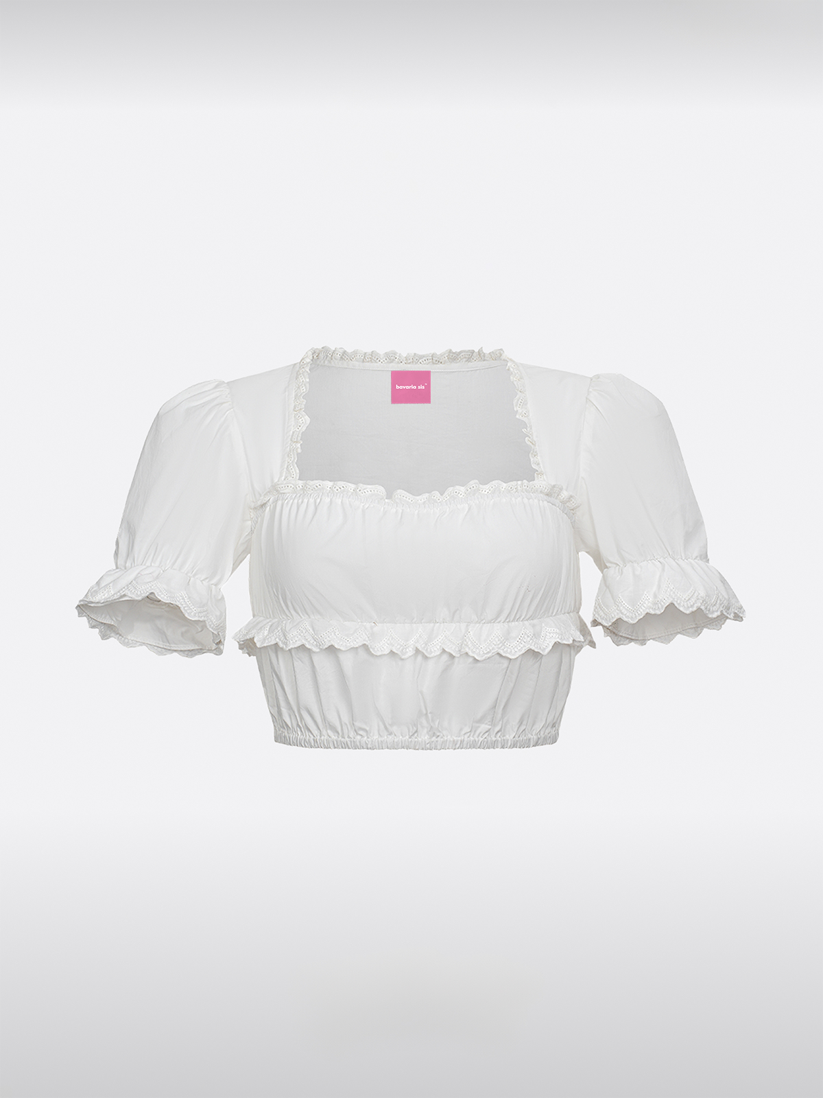 Witte Rechte Halslijn Dirndlblouse