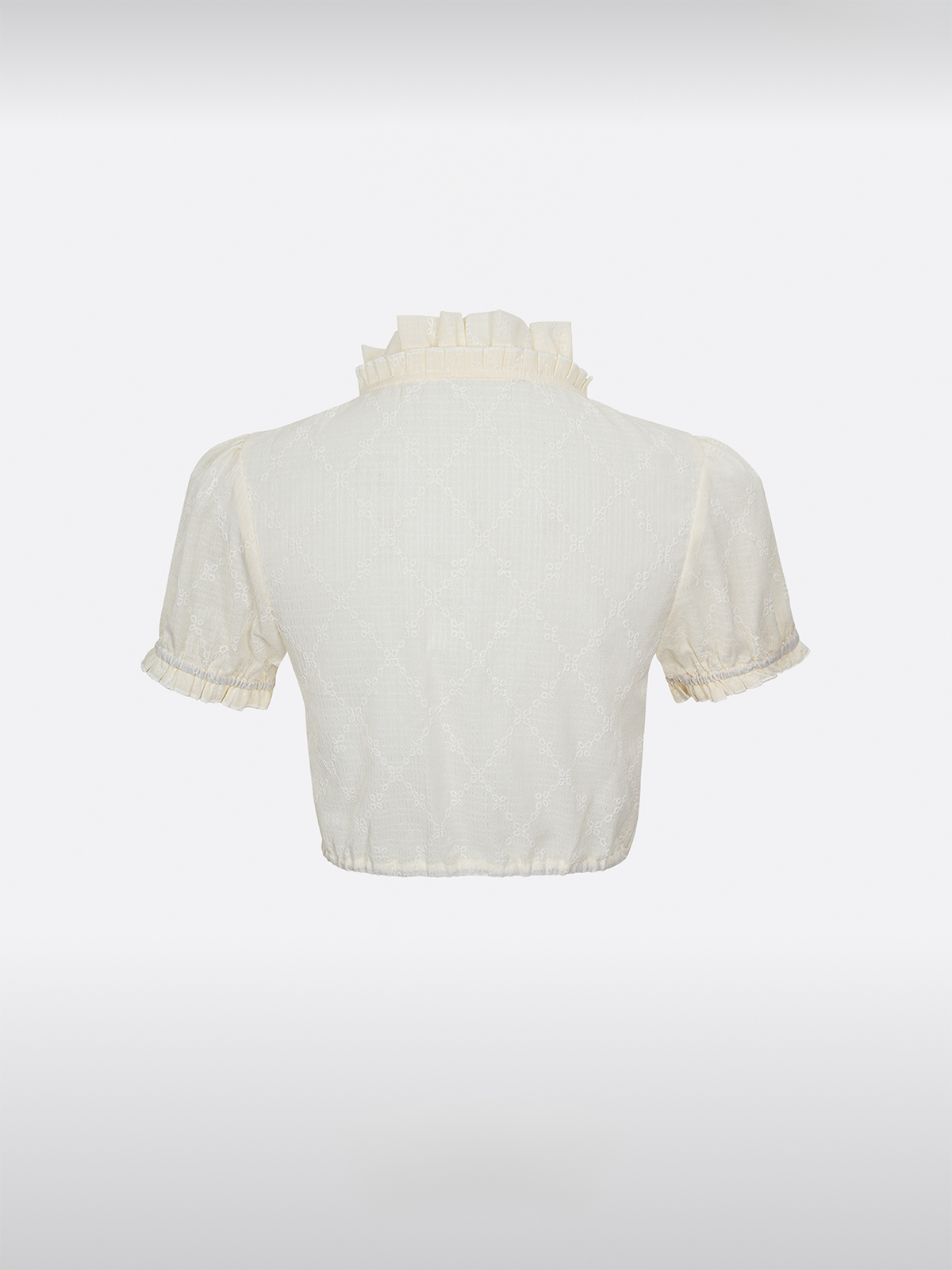 Witte Rundhals Dirndlblouse