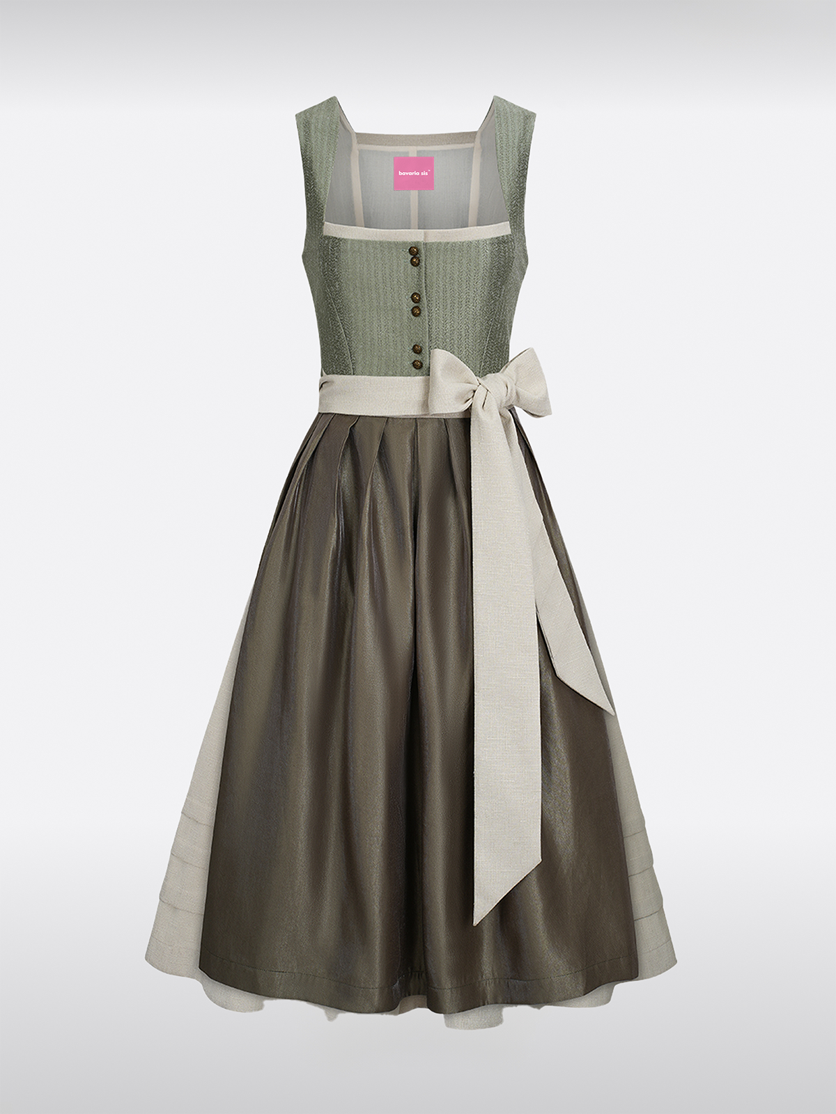 Groene Rechte Uitsnede Knopen Dirndl