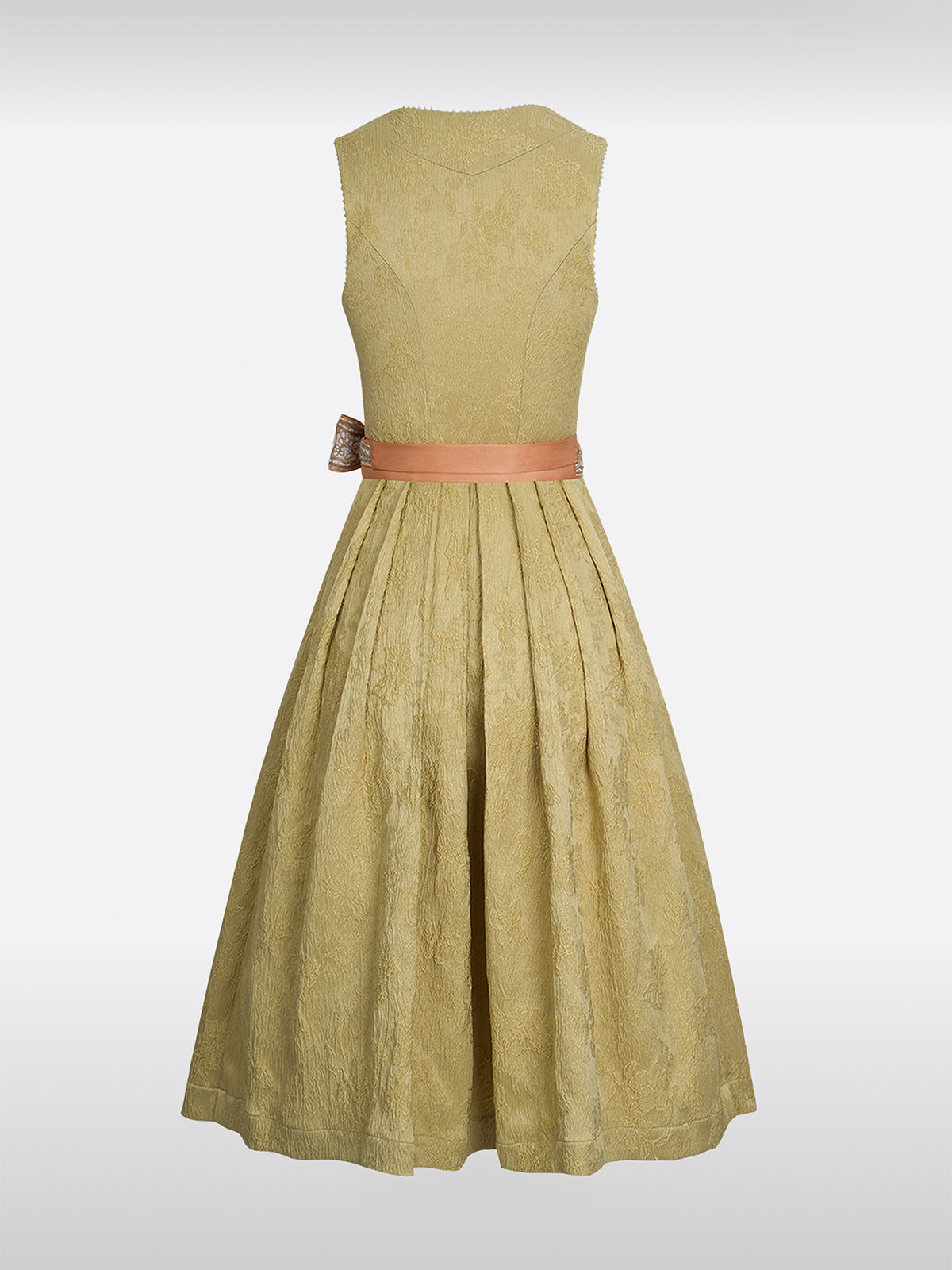 Geel Rechte Halslijn Knopen Dirndl