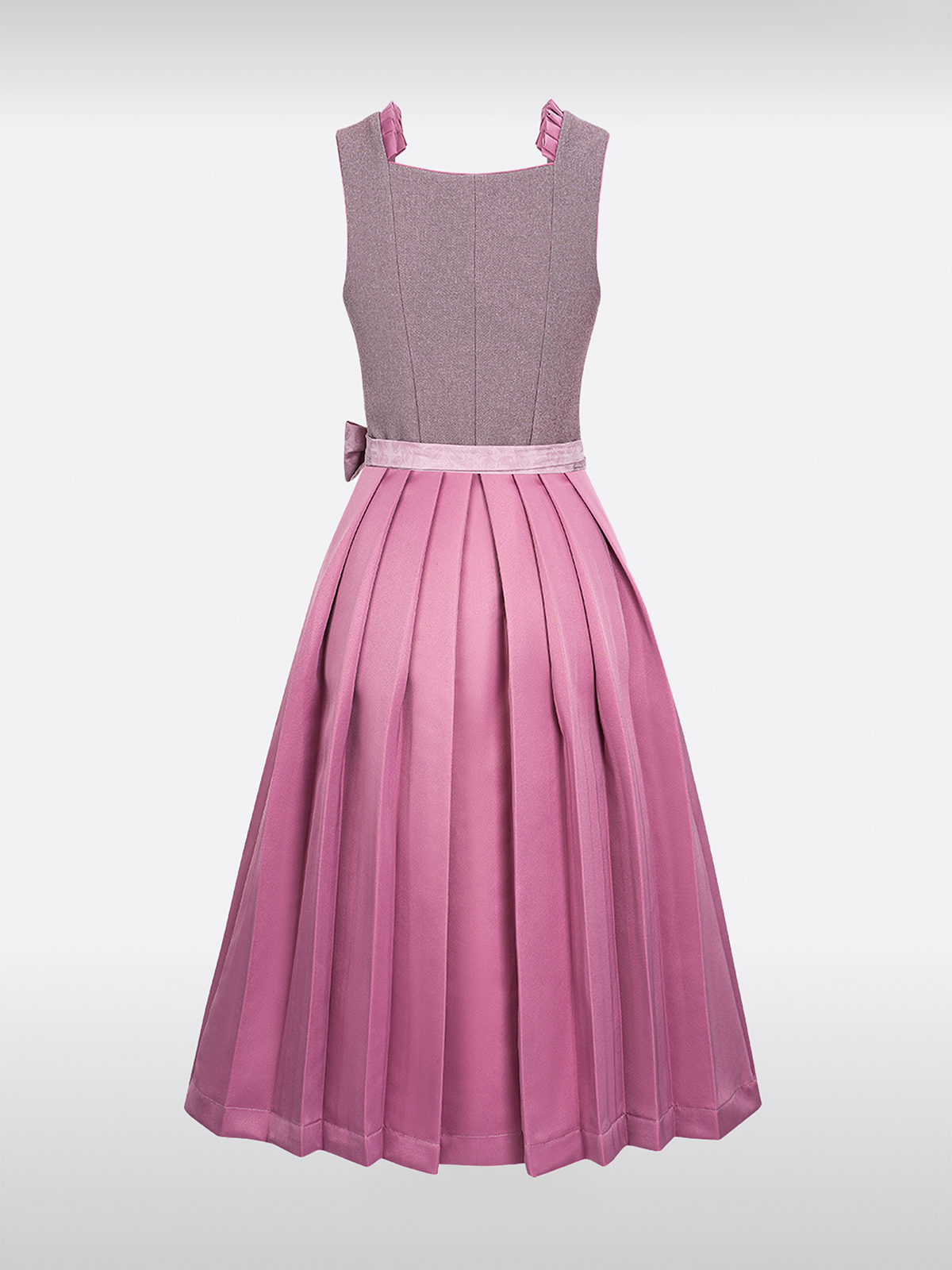 Lila Rechte Halslijn Knopen Dirndl