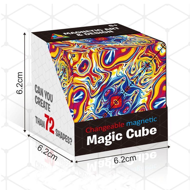 Sandsberg | Magnetischer Formwandel-Würfel | Verwandlungs-Puzzle Spielzeug | Mehrfarbig