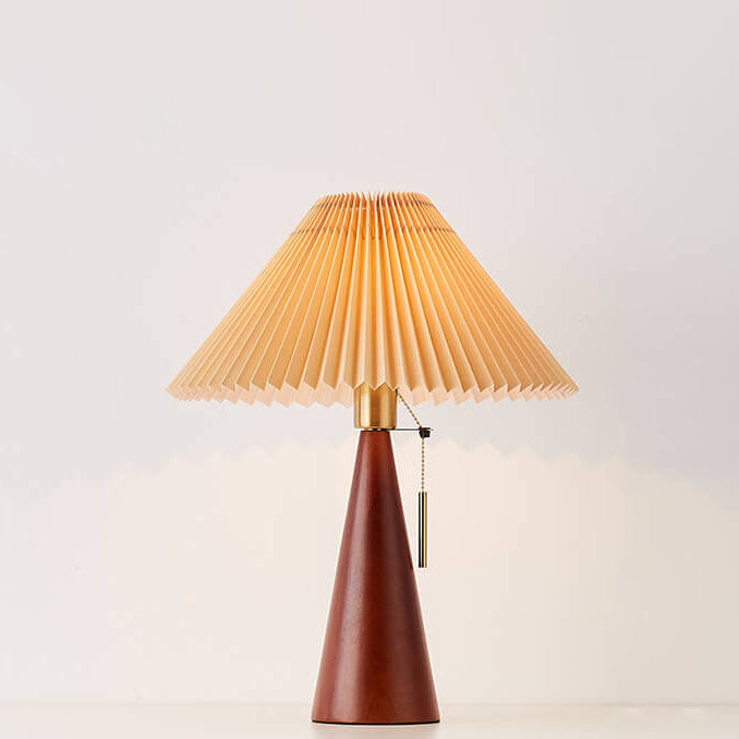 Japanse Minimalistische Houten Constructie Vouwstof LED Tafellamp 1-Licht