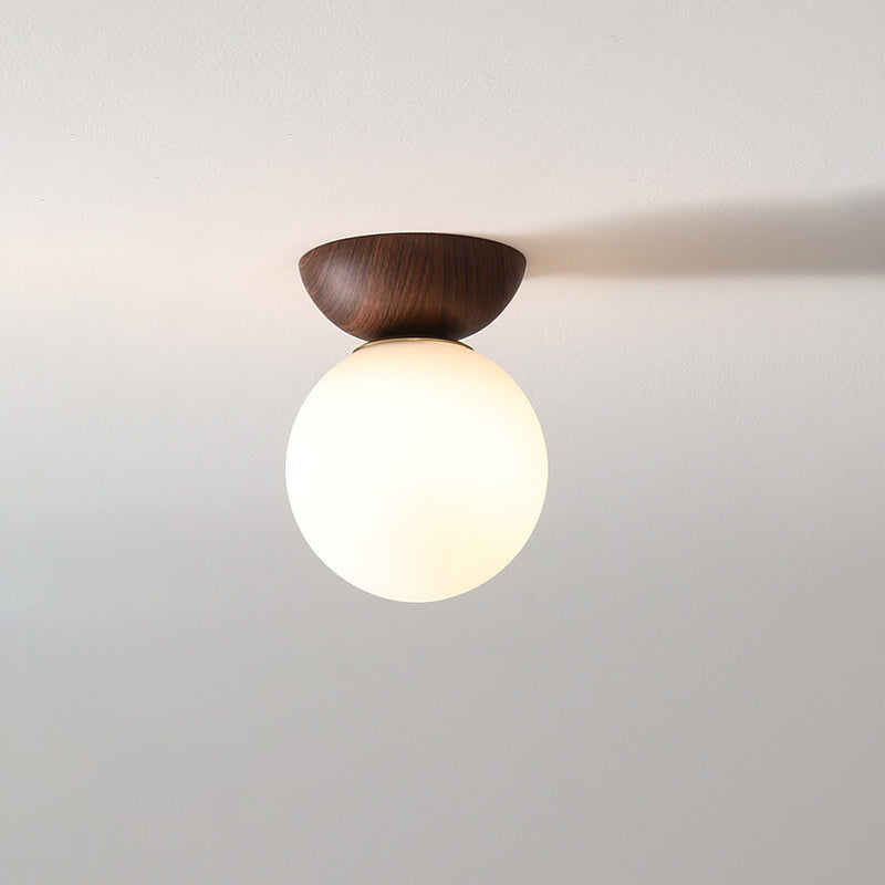 Frendorf | Glasbol Plafondlamp | Houtnerf Design