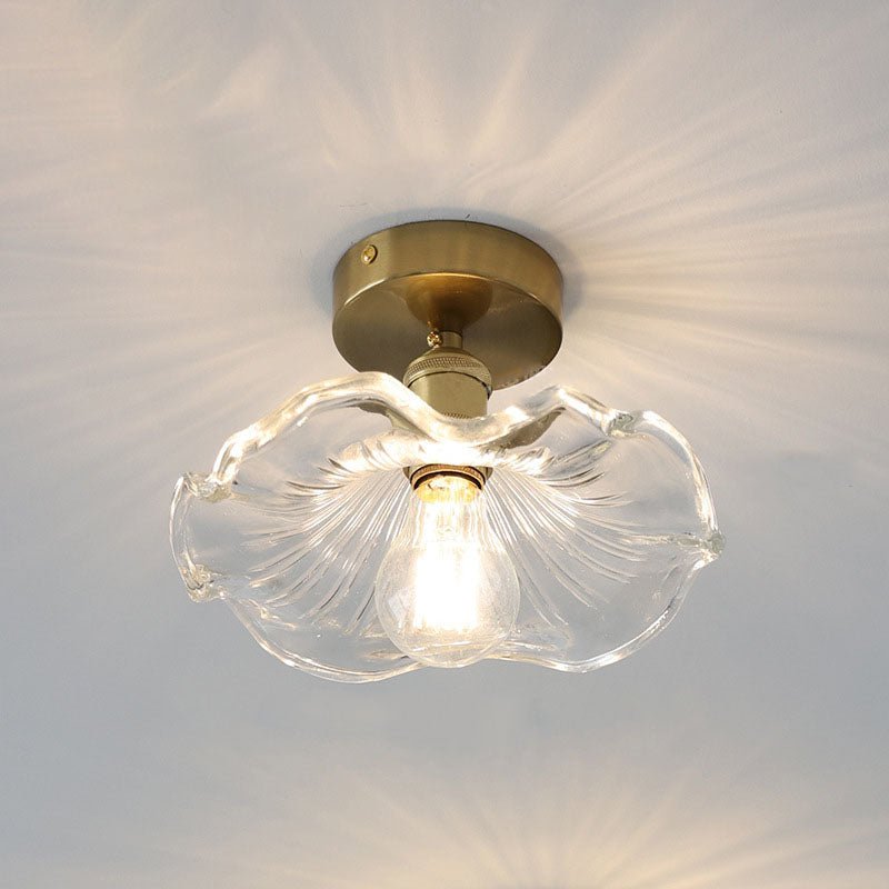 Glazen Plafondlamp in de Vorm van een Hibiscusbloem