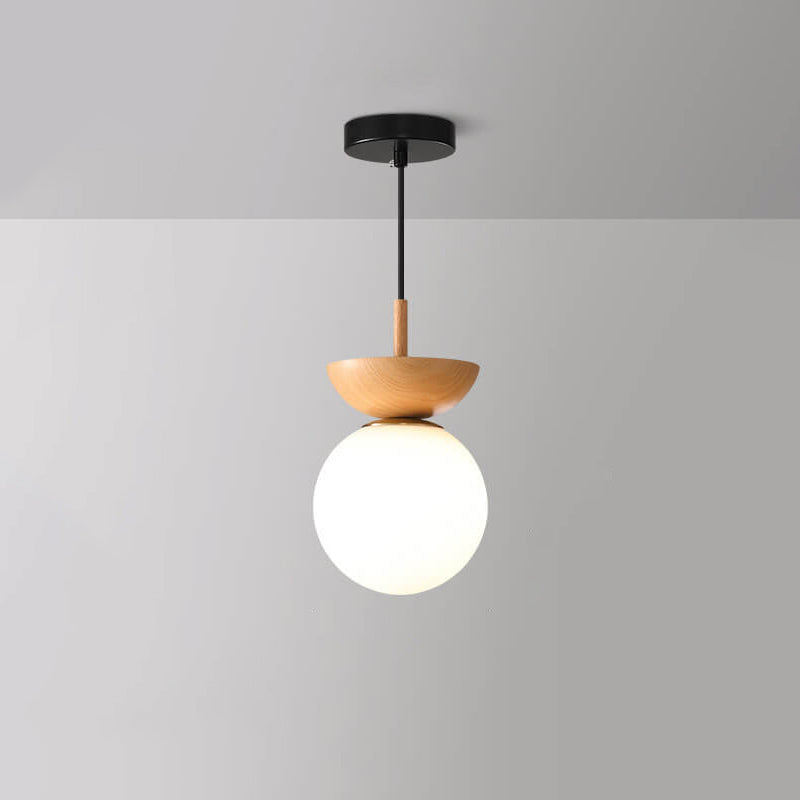 Frendorf | Glasbol Plafondlamp | Houtnerf Design