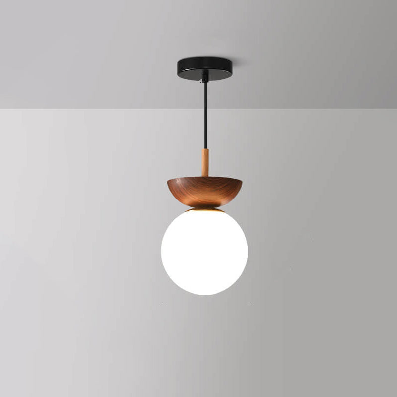 Frendorf | Glasbol Plafondlamp | Houtnerf Design