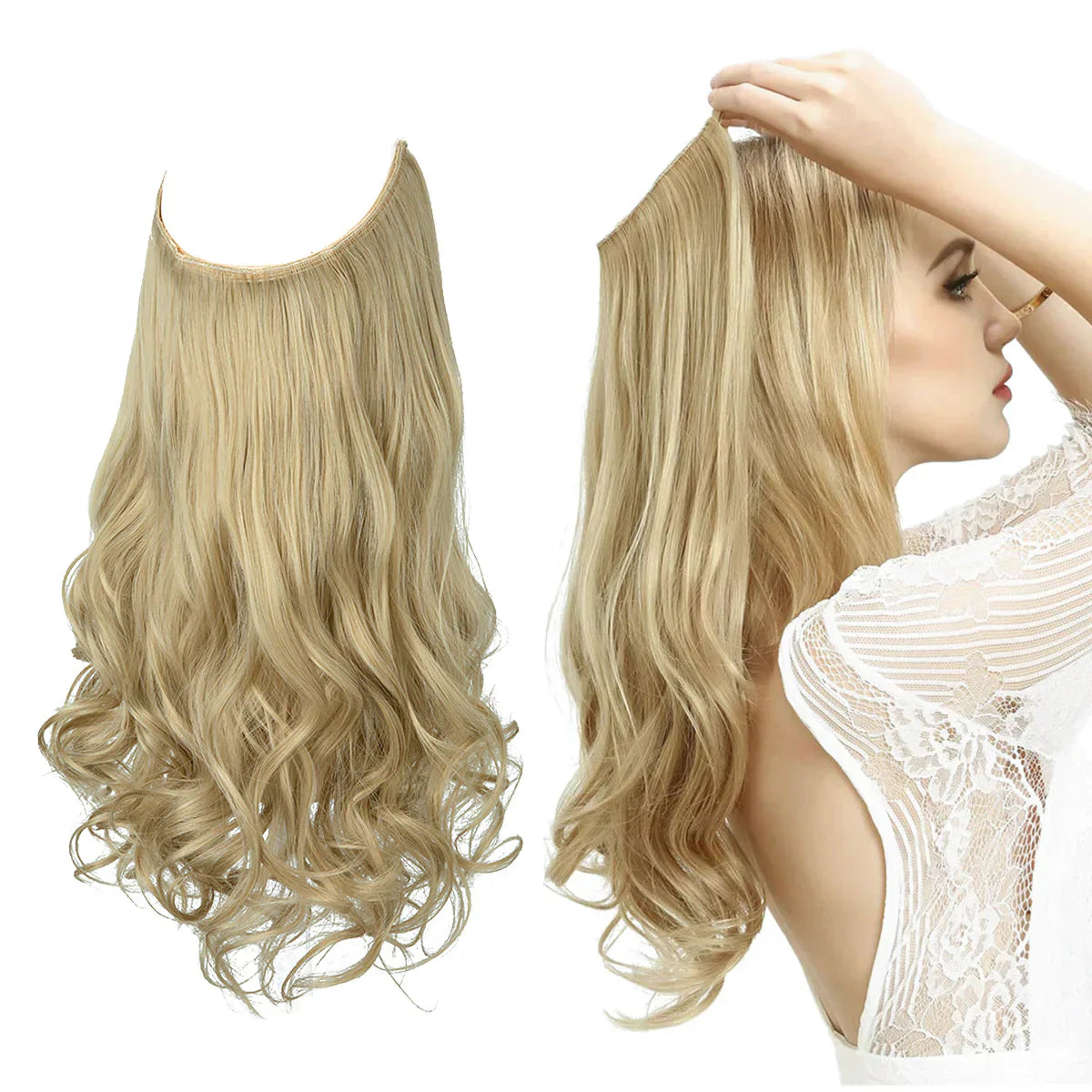 SecretHair | Echthaar Extensions | Natürliches Wellen-Volumen | Blond