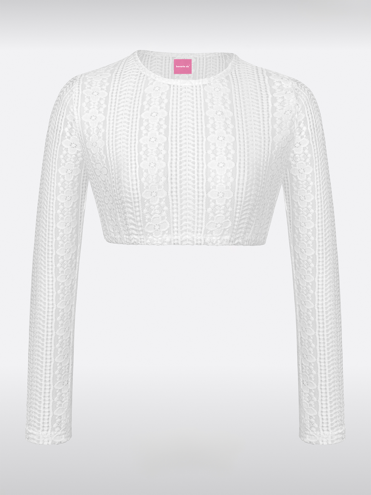 Witte Dames Dirndlblouse Ronde Hals