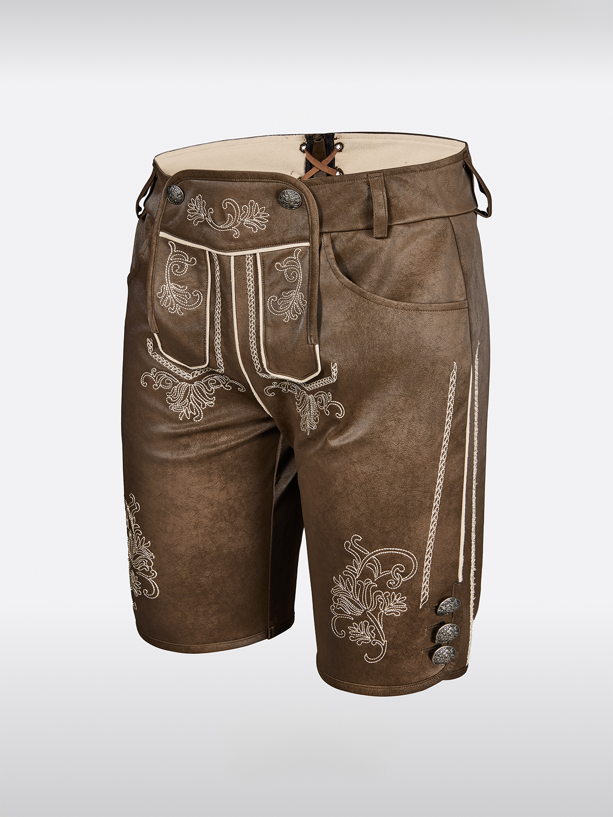 Braun Knoppen Lederhosen