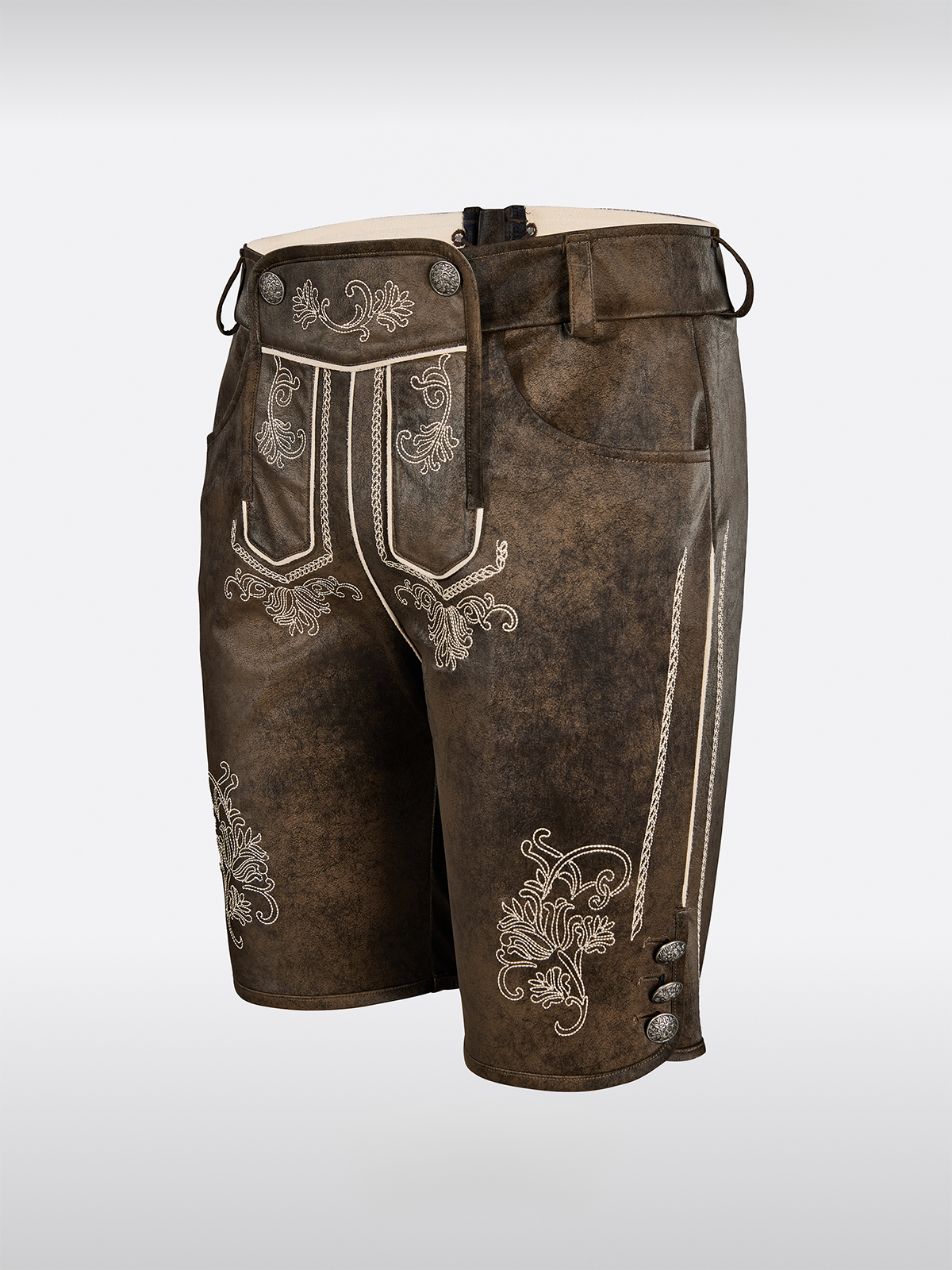 Braun Knöpfen Lederhosen