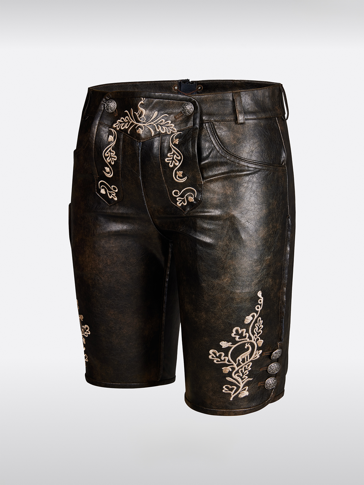 Braun Knopen Lederhosen