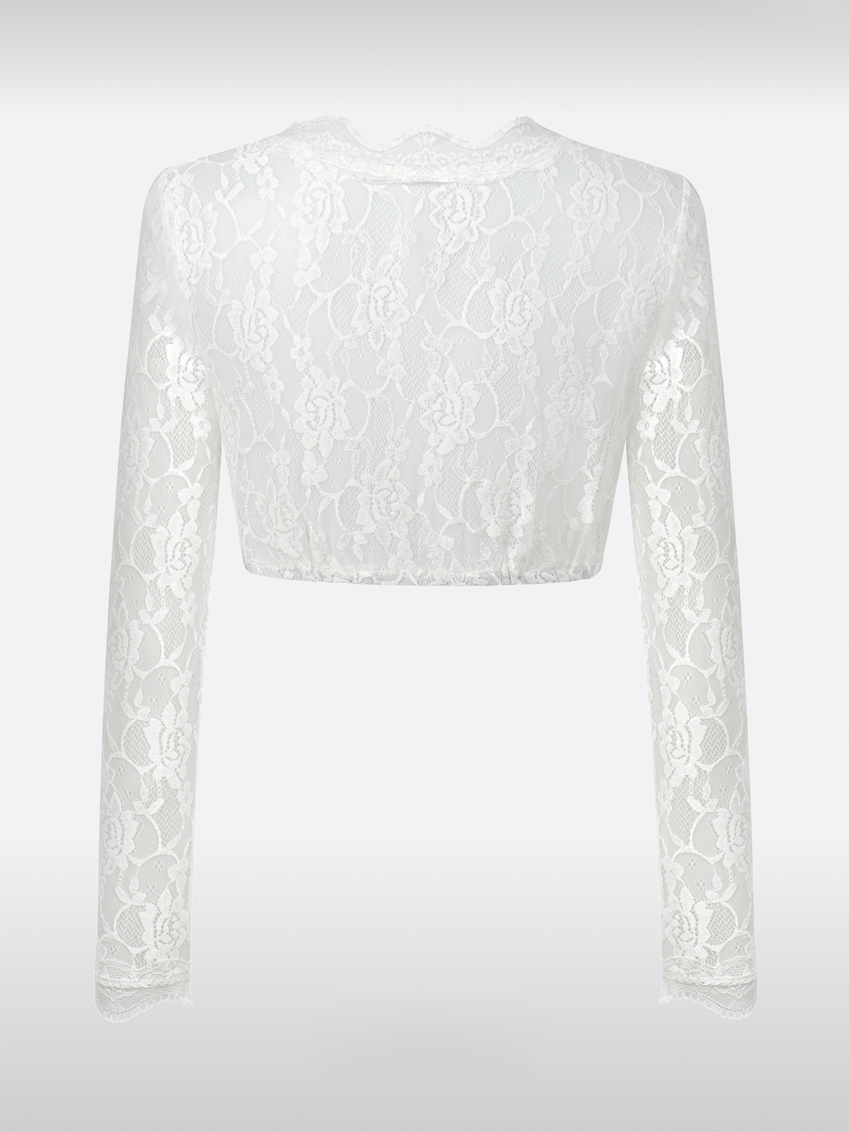 Witte Langarm Dirndlblouse van Kant