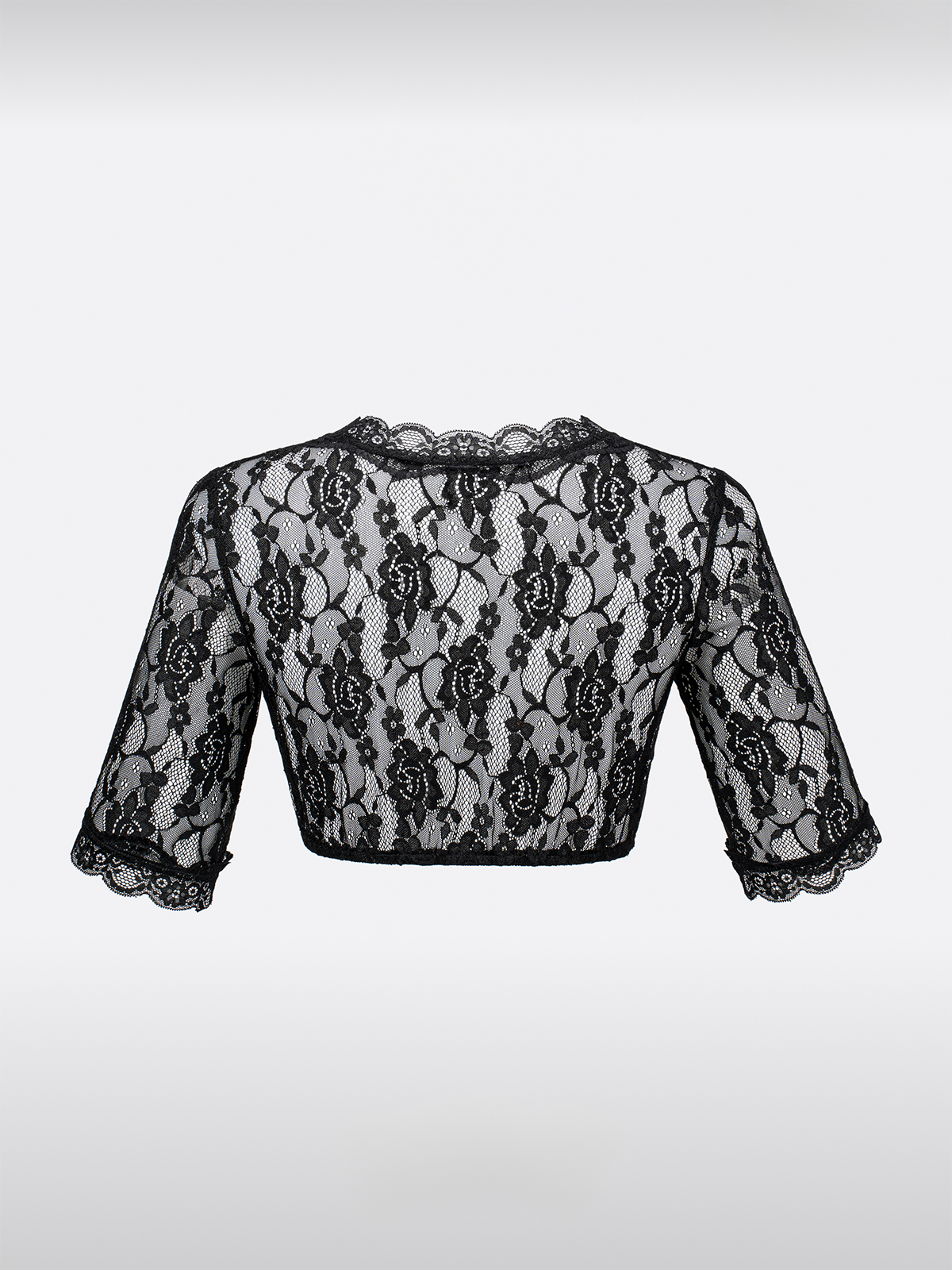 Zwarte Lange Mouw Dirndlblouse van Kant