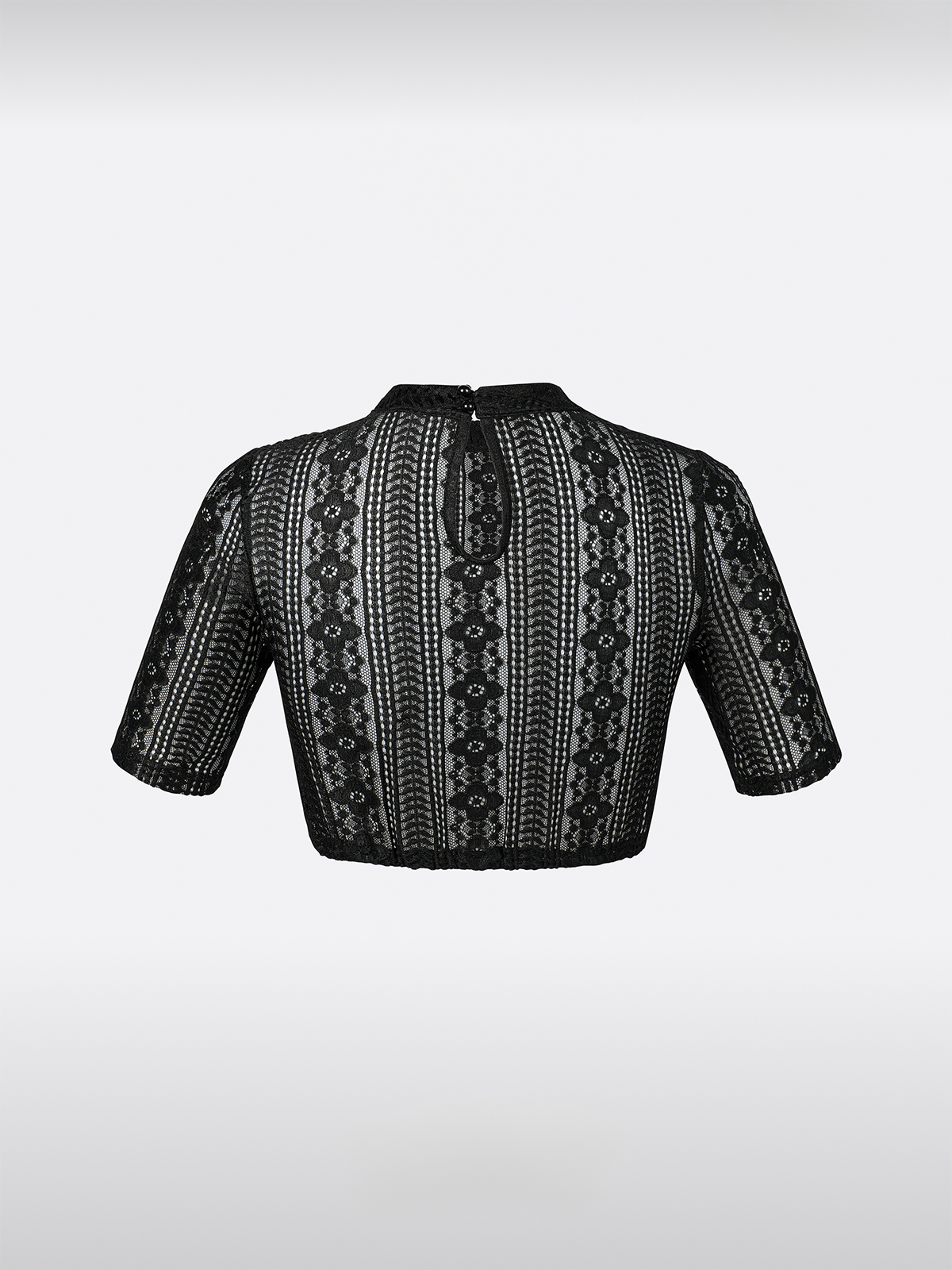 Zwarte Lange Mouwen Dirndlblouse van Kant