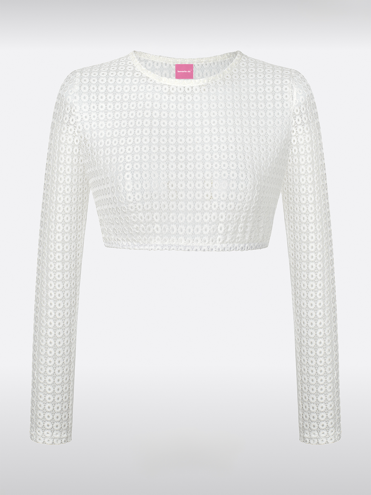 Witte Lange Mouwen Dirndlblouse van Kant