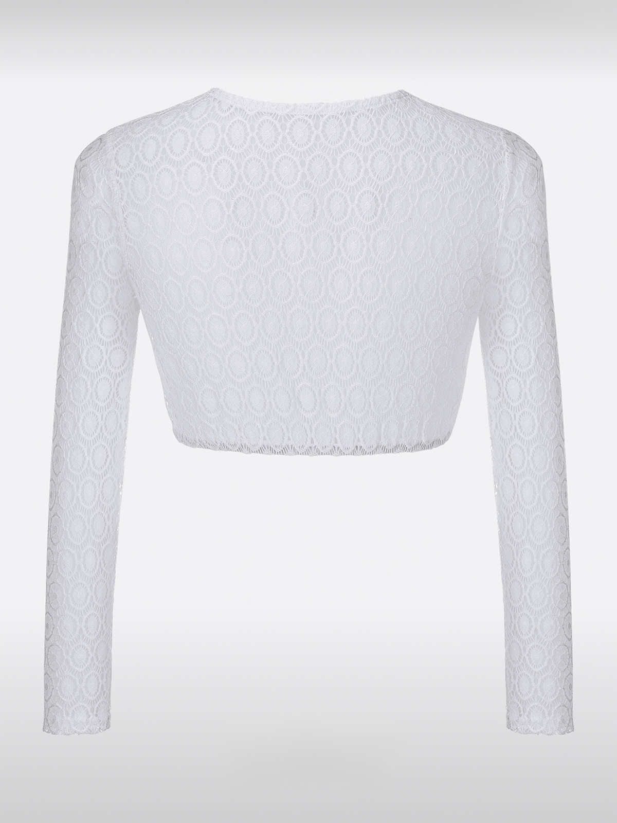 Witte Dames Dirndlblouse Rondhals