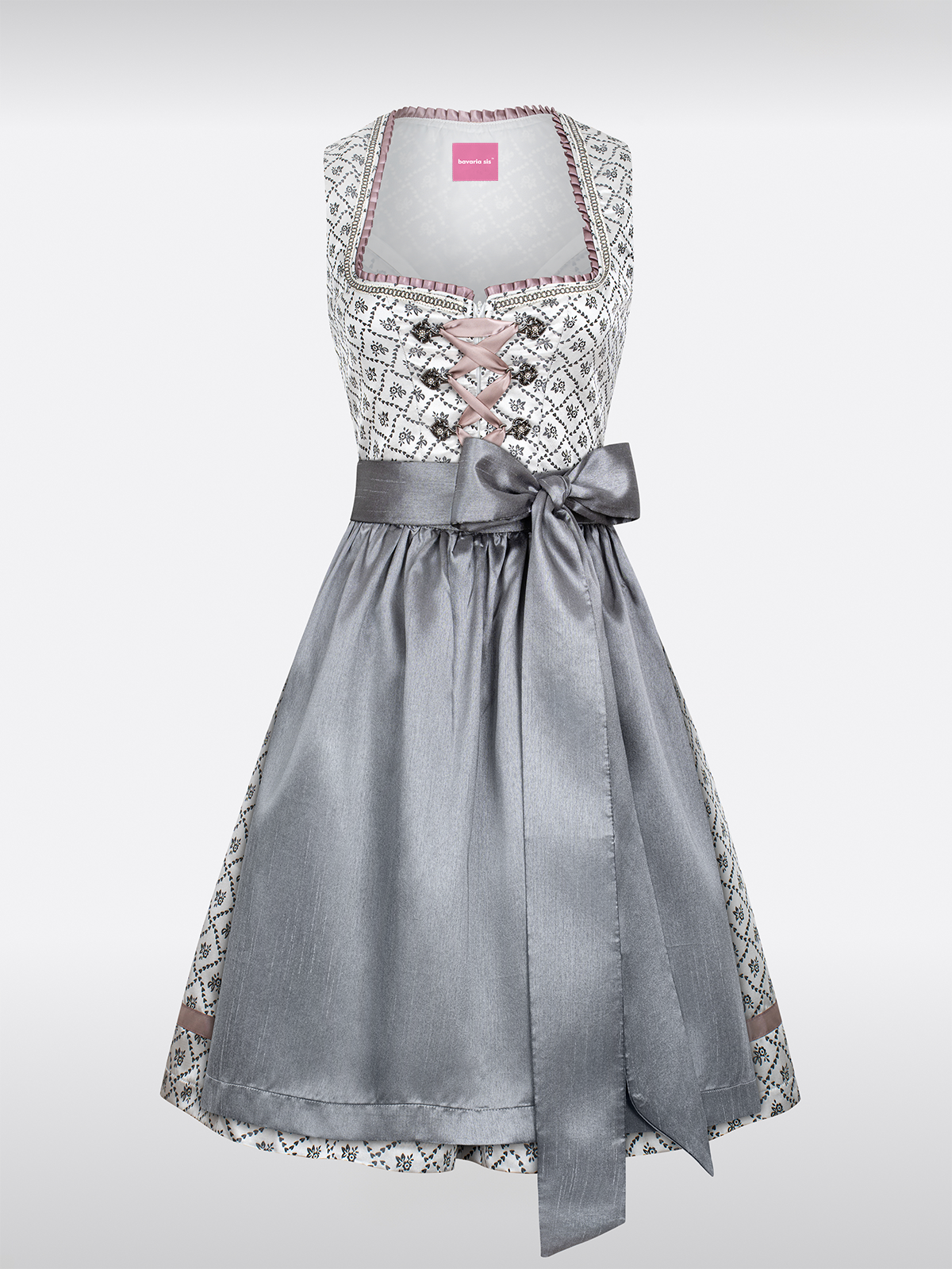 Grijze Hartuitsnede Traditionele Dirndl