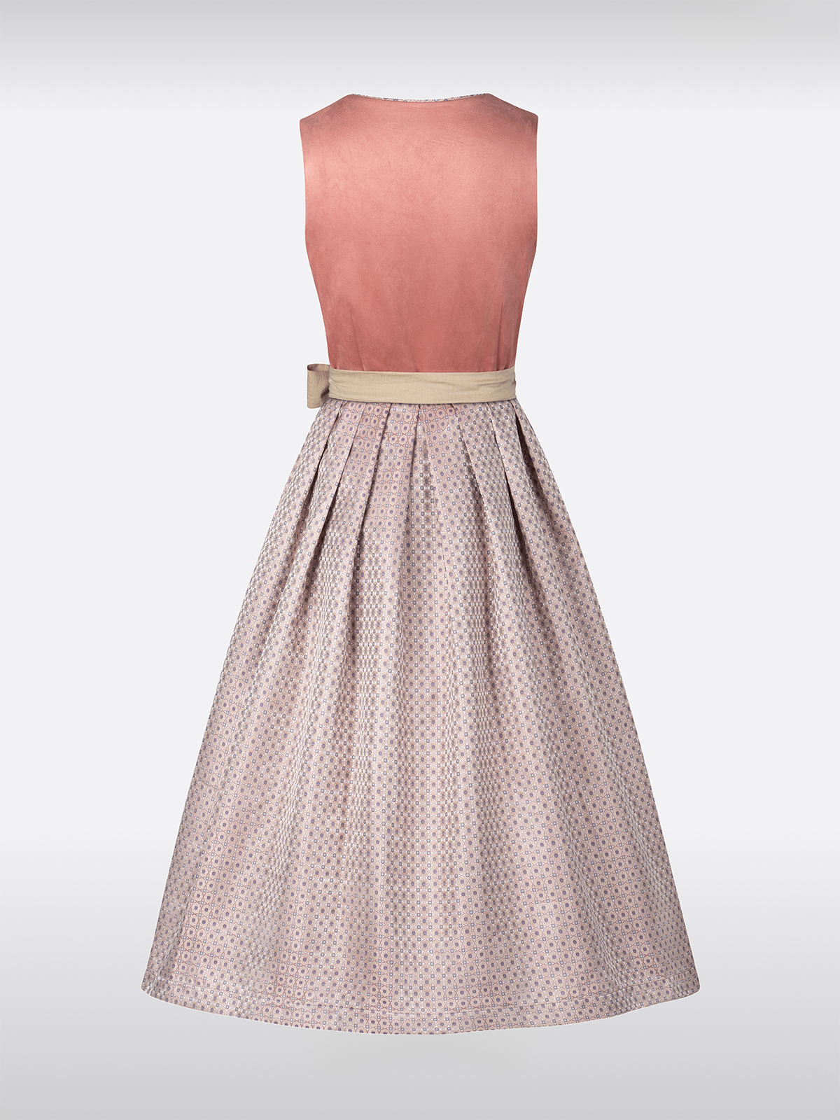 Rosa Rechte Halslijn Traditionele Dirndl