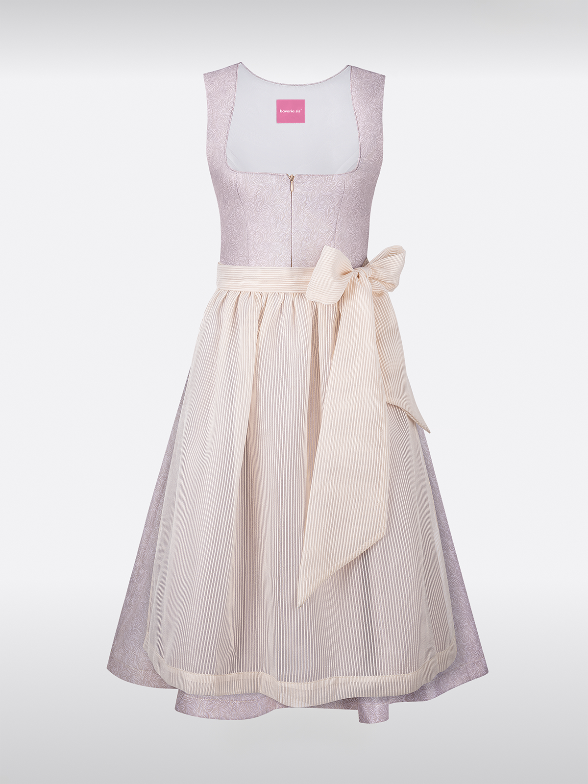 Rosa Rechte Halslijn Allover Patroon Dirndl