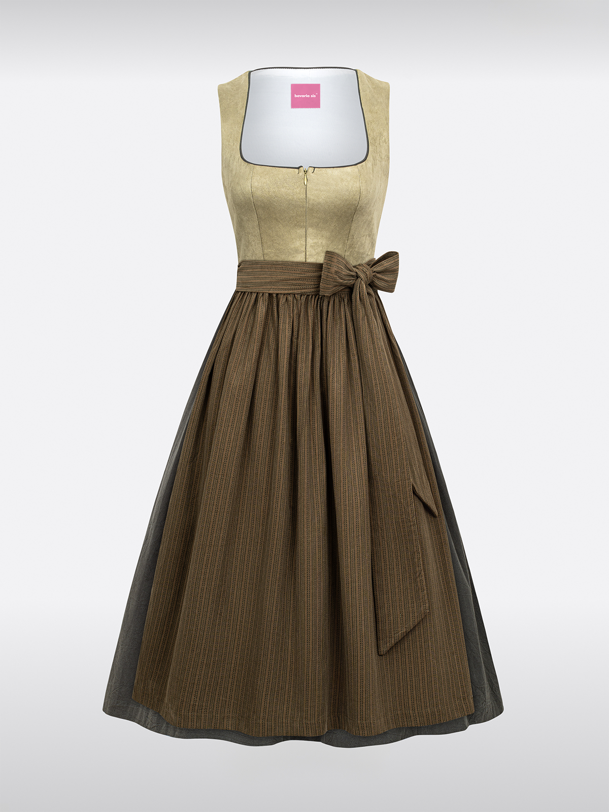 Groene Rechte Halslijn Traditionele Dirndl