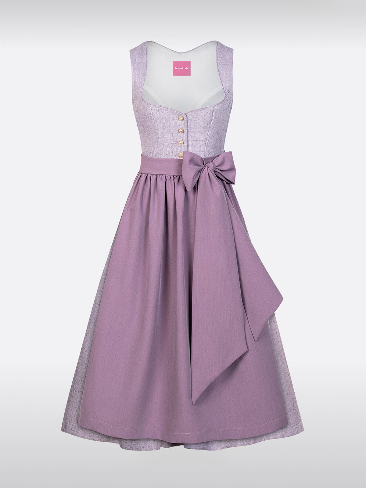 Lila Hartvormige Uitsnijding Knopen Dirndl