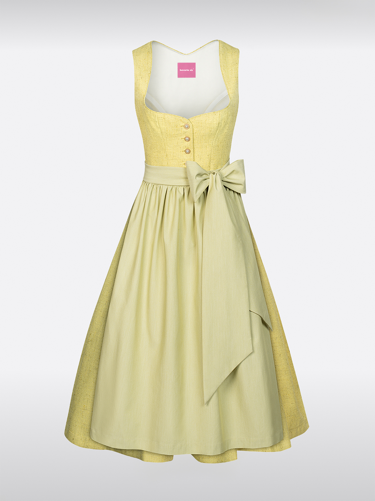 Geel Hart-Uitsnede Knopen Dirndl