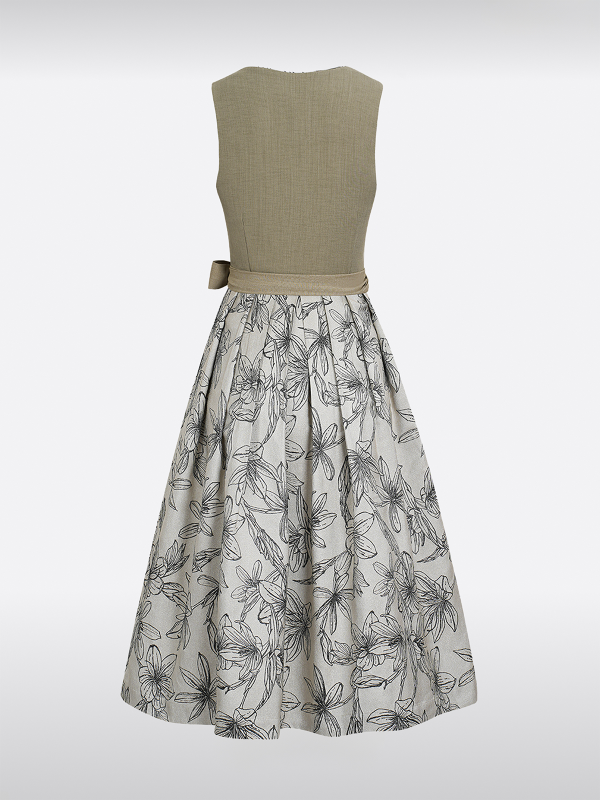 Groen Rechte Halslijn Rits Voor Dirndl