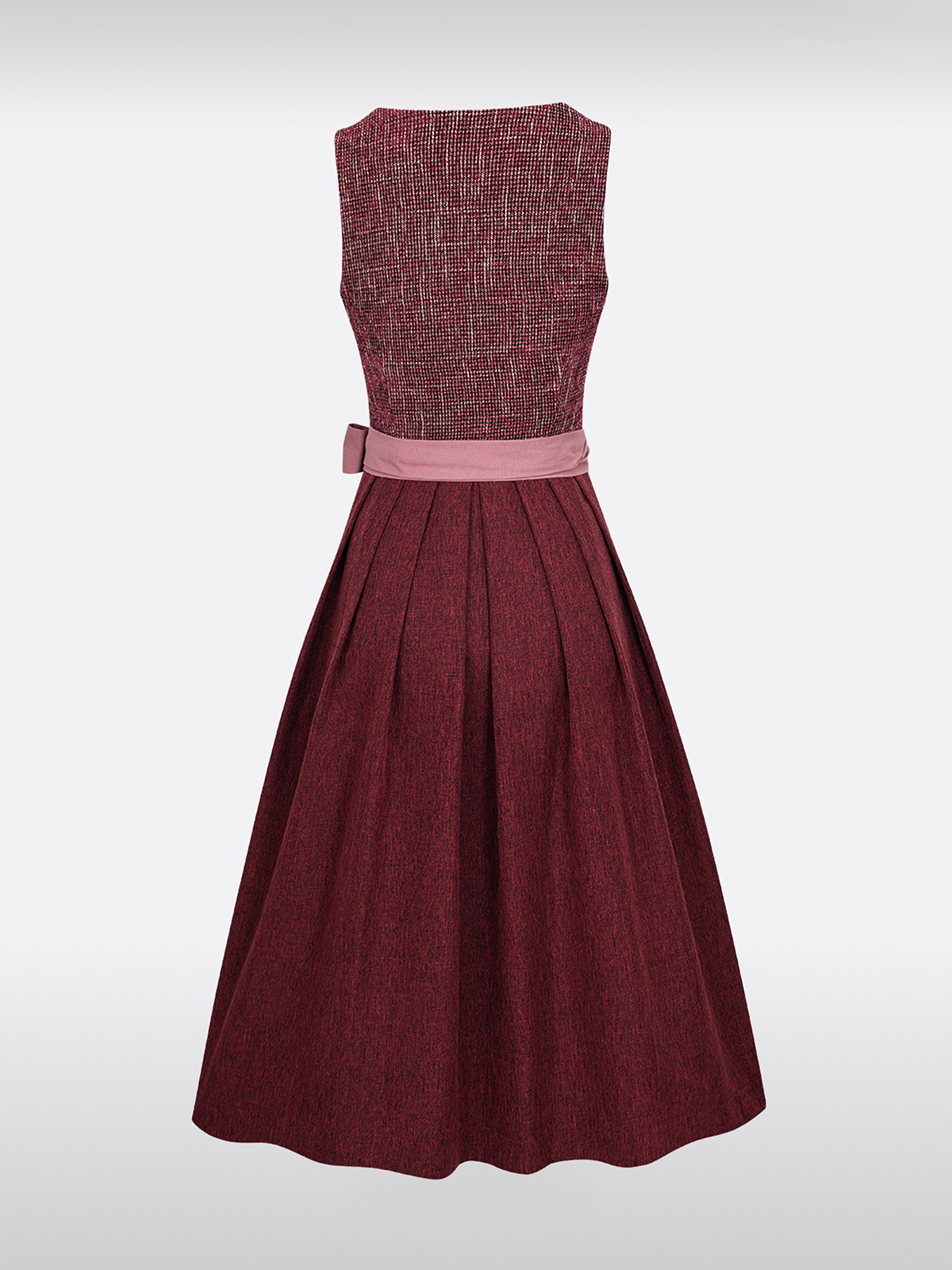 Rode Rechte Halslijn Rits Voorkant Dirndl