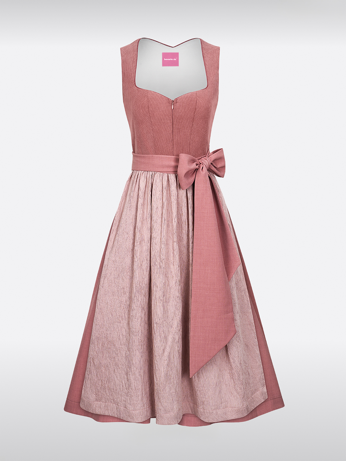 Rosa Hart-Uitsnede Rits Voorkant Dirndl