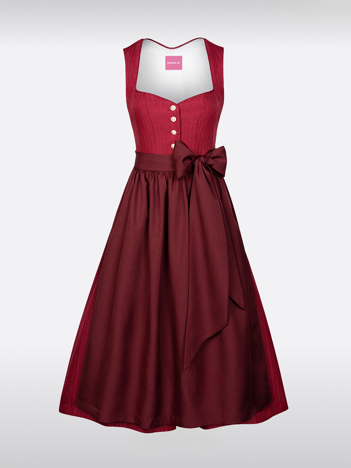 Rode Hart-Uitsnede Knopen Dirndl