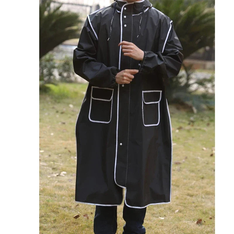 Unisex Waterdichte Lange Regen Poncho – Volledige Lichaams Kap Regenjas met Reflecterende Afwerking