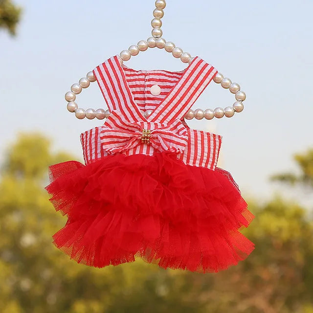 PawBella | Zomerjurk voor Honden & Katten | Luchtig Prinsessenontwerp | Kanten Rok voor Chihuahua & Puppies | XS–XXL