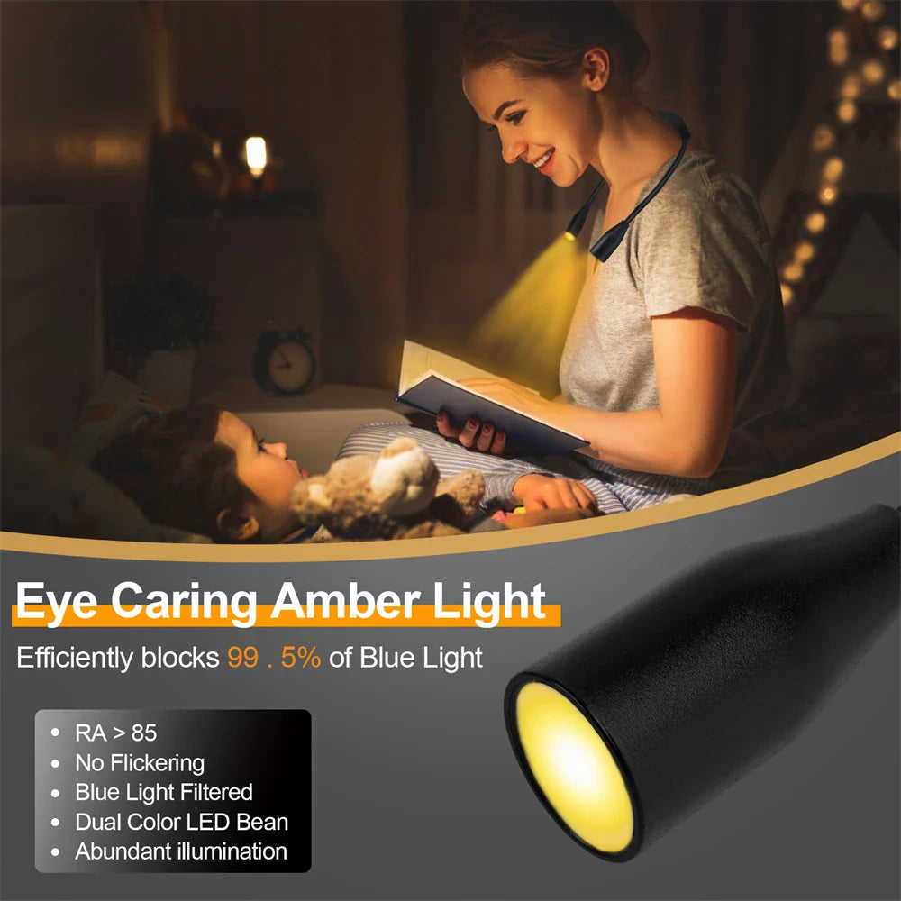 Oplaadbare USB LED-nekverlichting Flexibel Draagbaar 3 kleuren Dimbaar
