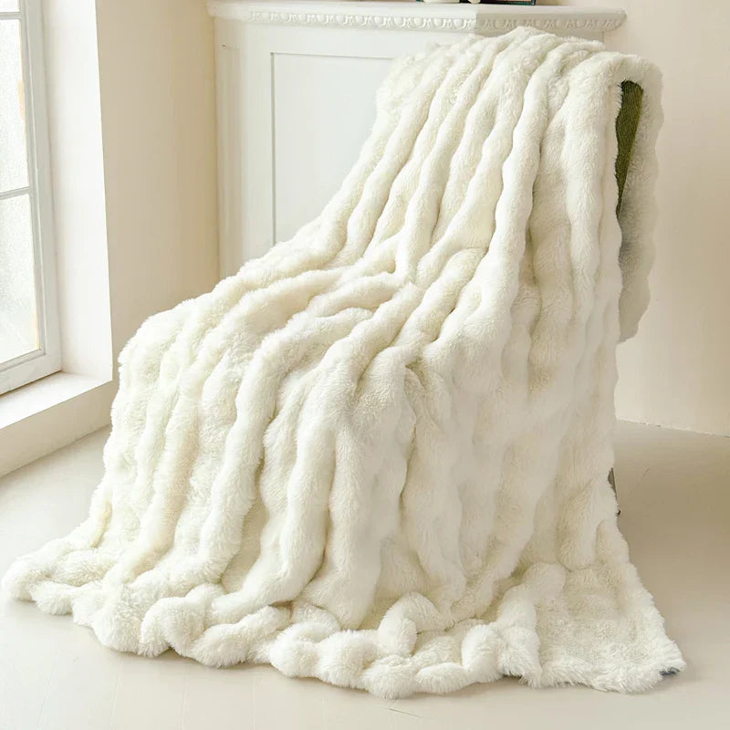 Flauschdecke CosyLuxe | Dubbel Laags & Extra Dik | Zacht Konijnenbont-Imitat | Veelzijdig & Onderhoudsvriendelijk