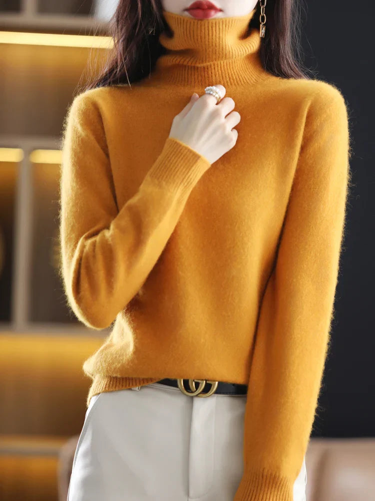 Dames 100 Procent Kasjmier Coltrui Warm Slim Fit Brei in 23 Kleuren