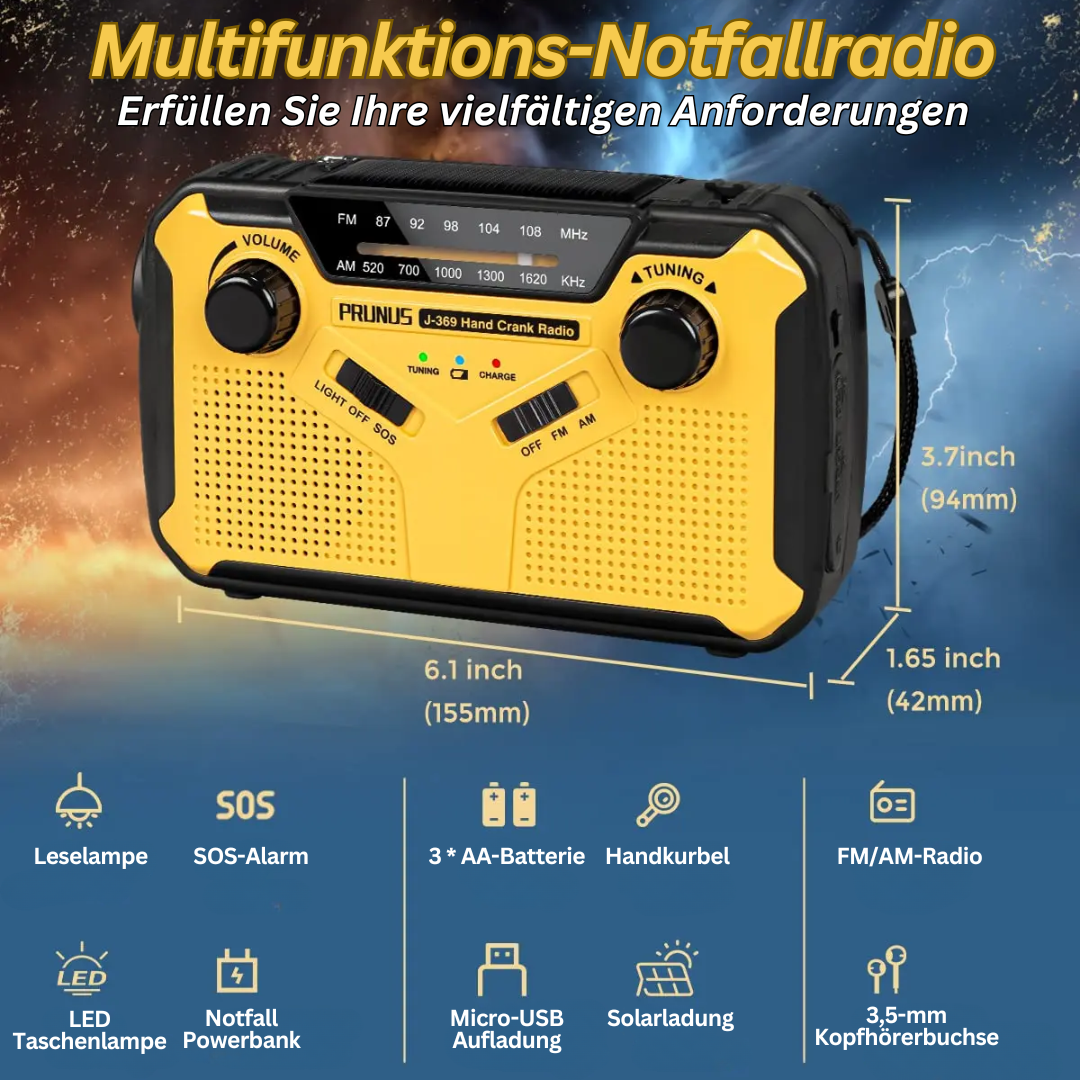 Multifunctioneel Noodradio met Oplaadopties - SafeSignal