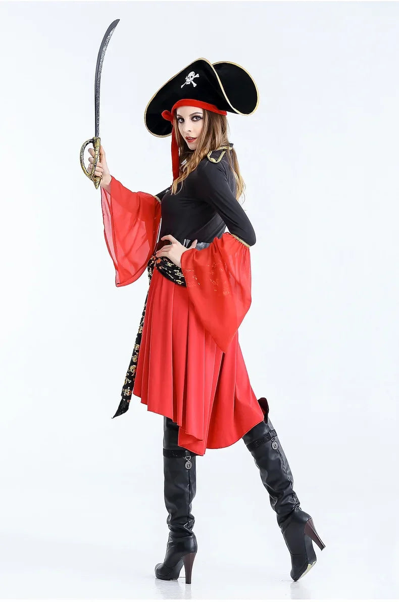 Dames Piraten Halloween Kostuum Jurk | Midi
