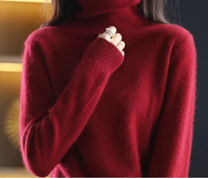 Nyorelle Cashmere Hoge Hals Trui voor Herfst en Winter