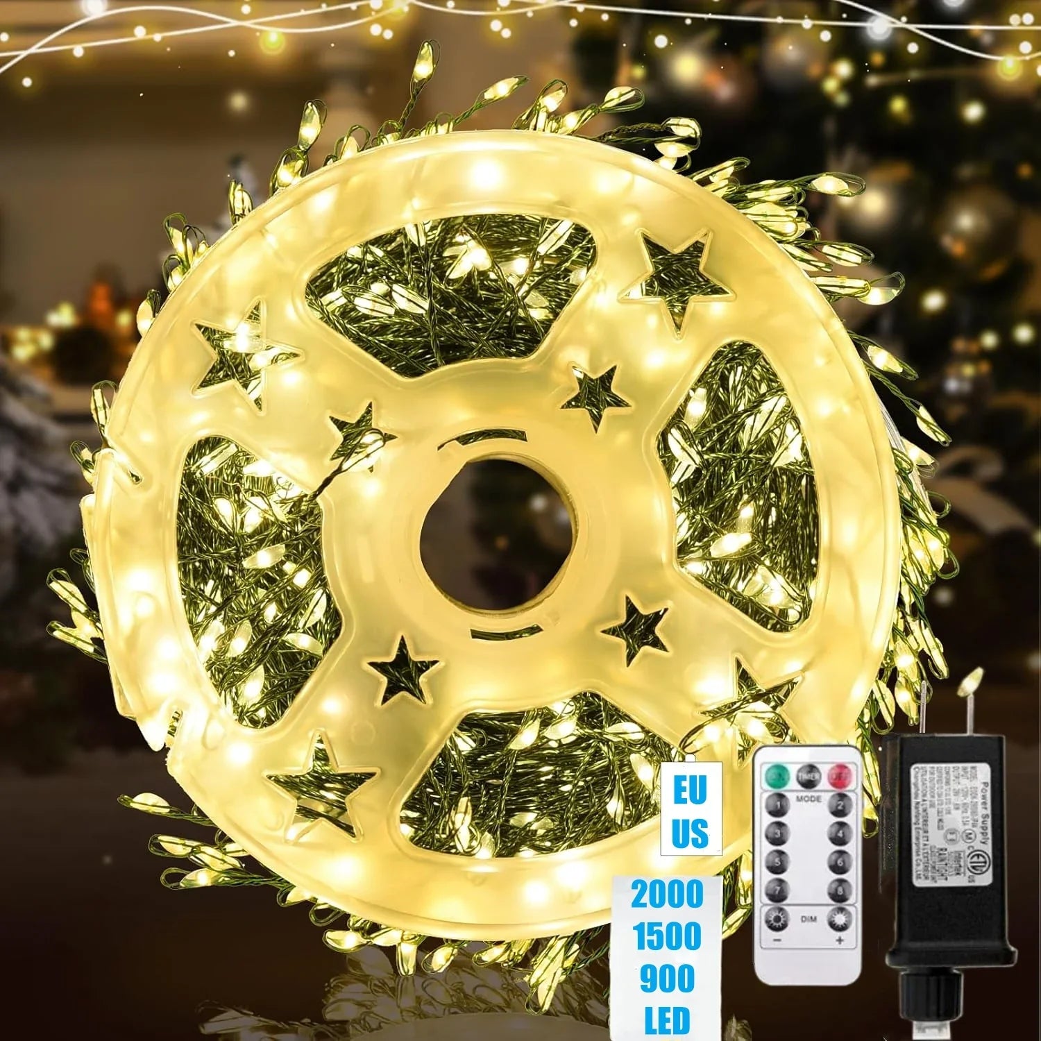 LED Vuurwerk Lichtsnoer Met Afstandsbediening 30-75 m 900-2000 LEDs IP65 Waterdicht Voor Feesten